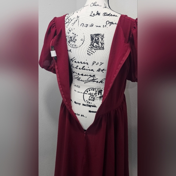 Laura Byrnes Women's Pin Up Lucrezia Day Swing Dress Maroon Size XL NWOT - Picture 6 of 11